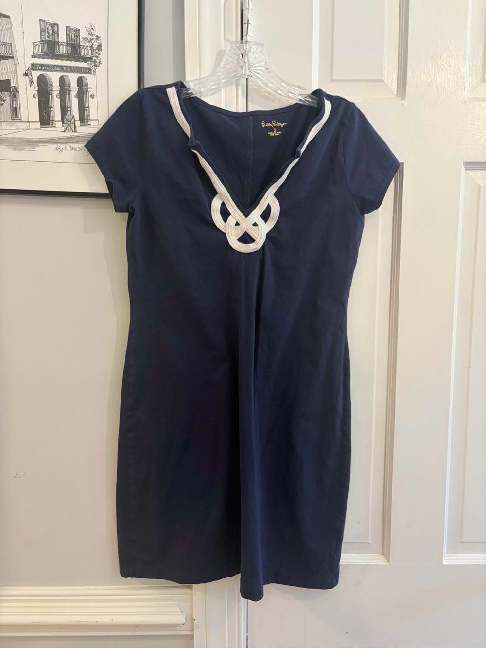 Lilly Pulitzer Navy Mini Dress with White Rope Trim